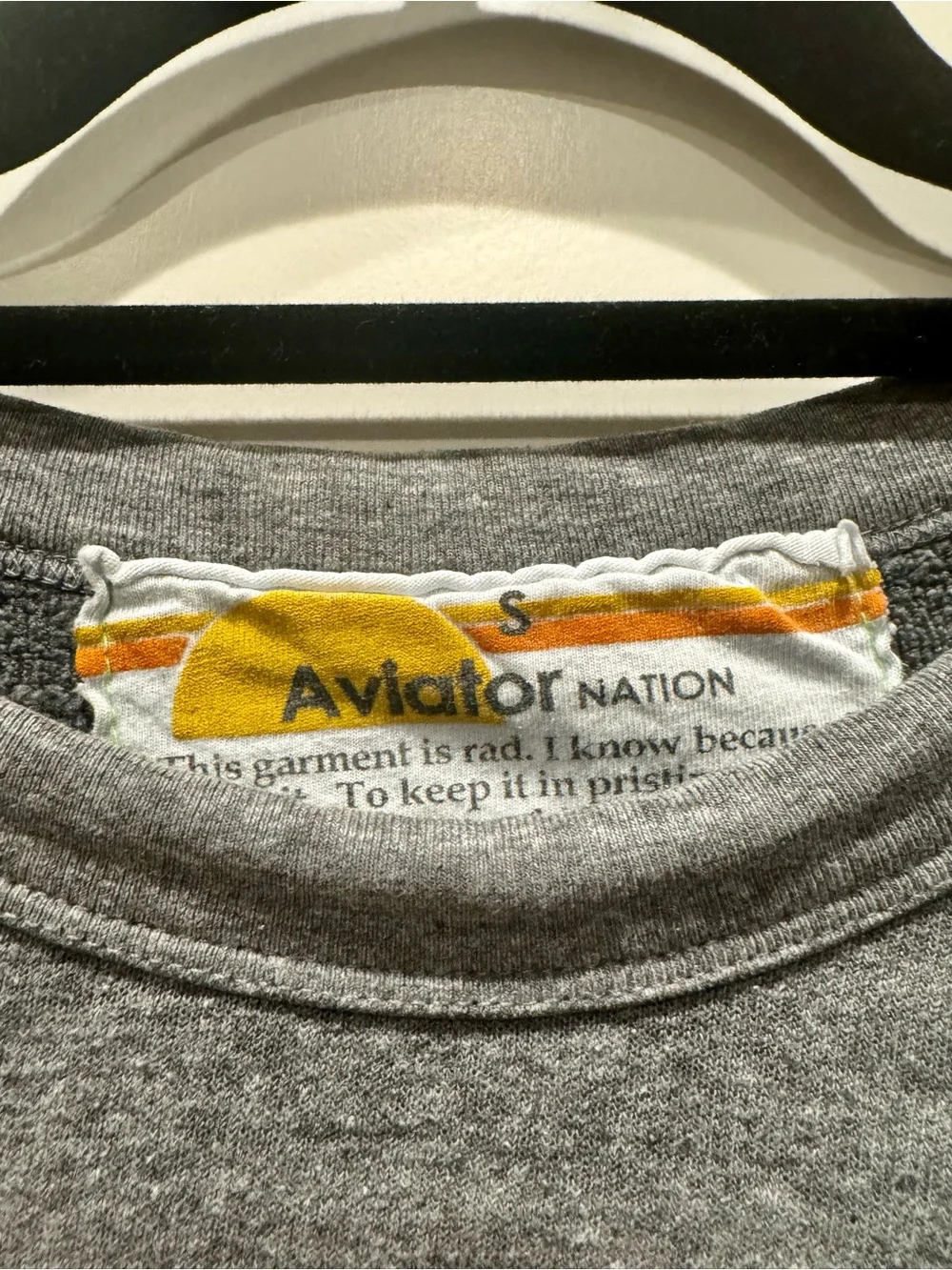 Aviator Nation 5 Stripe Grey Crewneck Sweatshirt - Picture 3 of 3